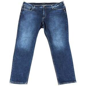 Silver Jeans Dark Wash 46x29 Distressed BOYFRIEND Blue Jeans PLUS Size 24 Casual